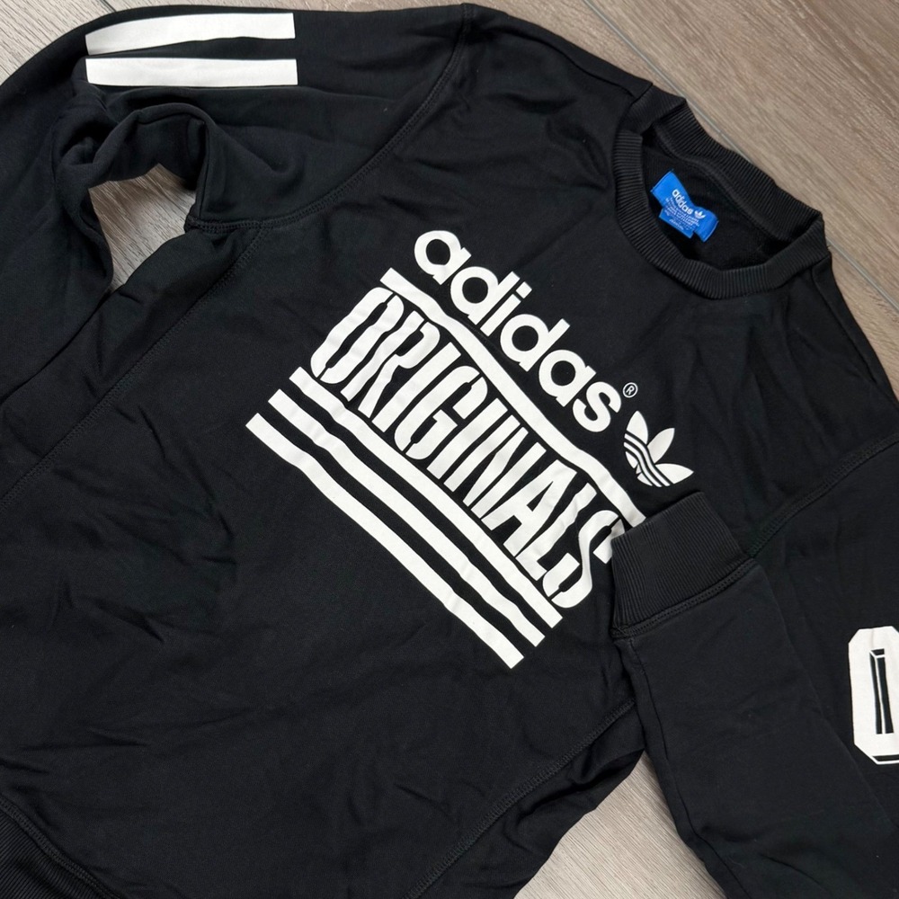 Adidas Mens Sweatshirt Originals Graphic Logo Black Small